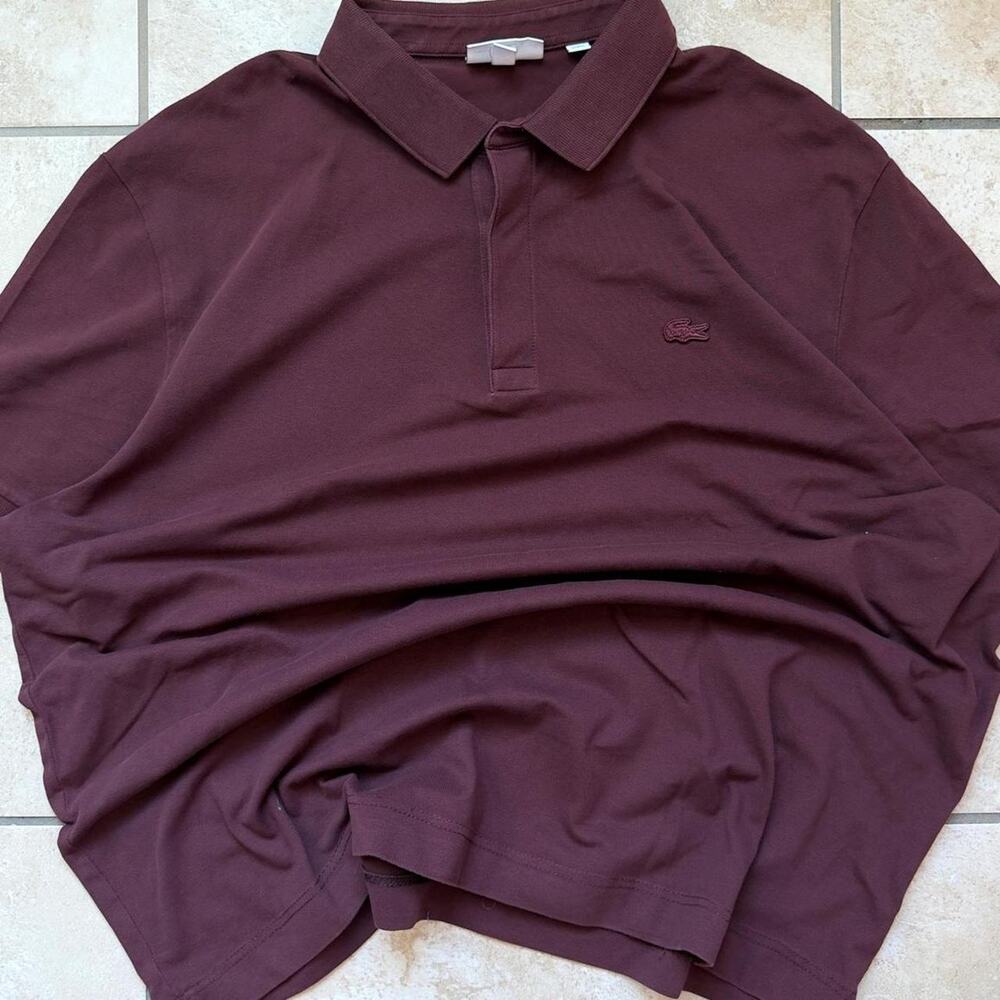Lacoste Red Short Sleeve Polo Shirt - Size 4XL (9 in French Sizing)